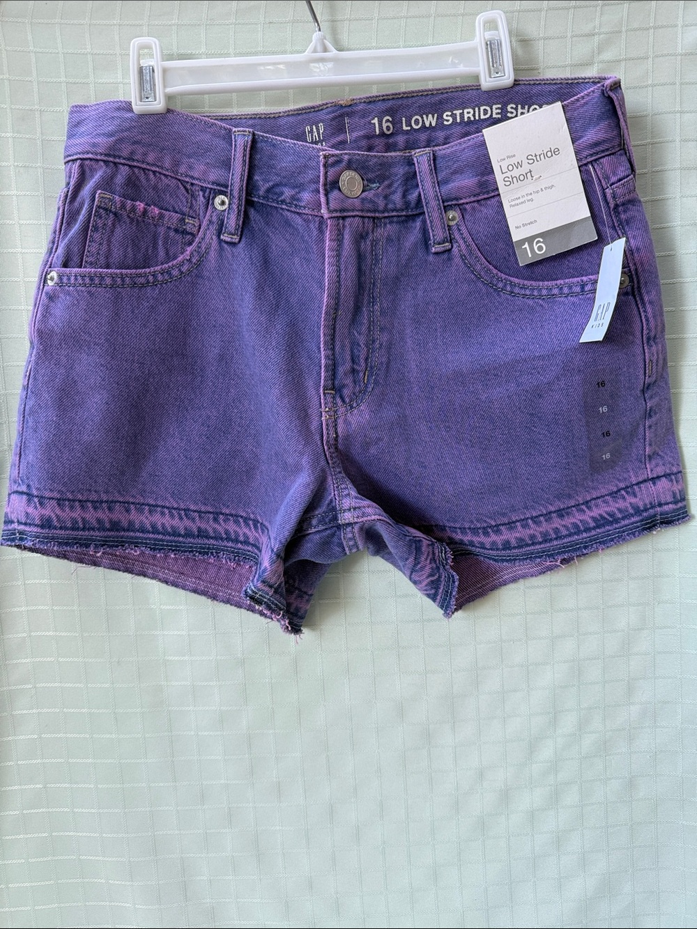 New GAP Purple Denim Low Stride Jean Shorts